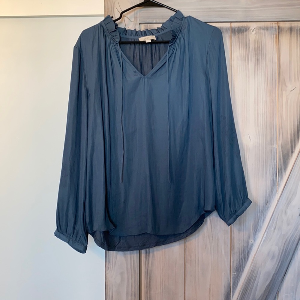 The Loft blue blouse